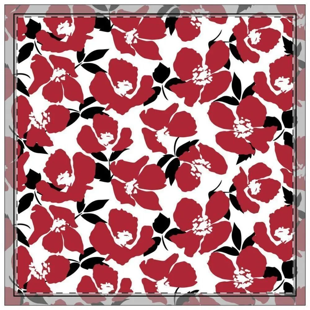 NWT Porter Anna- Red & Black Cotton Napkin 8-set, Poppy